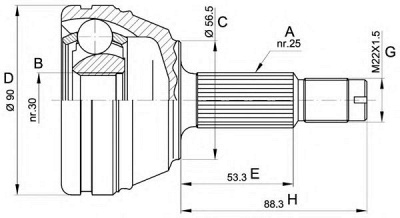 OPEN PARTS cvj535110 -  Шарнирный комплект, приводной вал